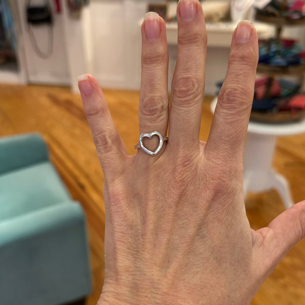 Open Heart Ring Sterling Silver – Stefanie Wolf Designs display picture 1