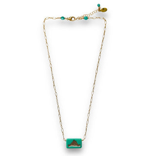 Martha's Vineyard Turquoise Gold Fill Pendant Necklace on white background