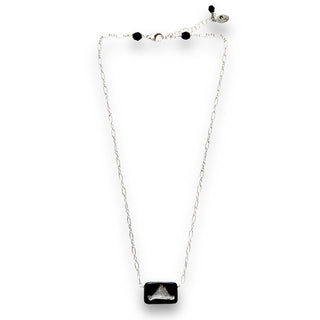 Martha's Vineyard Black Sterling Silver Pendant Necklace White background