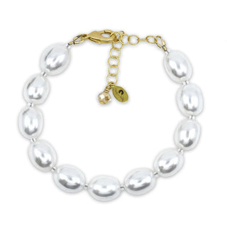 white gold chunky pearl bracelet