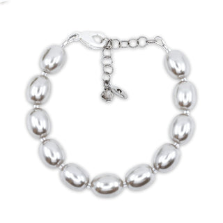 silver chunky pearl bracelet