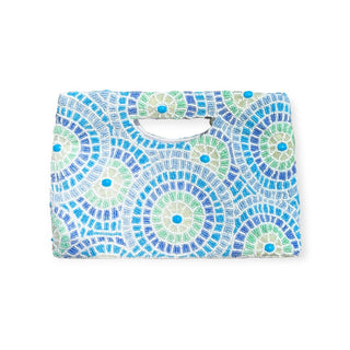 sea glass mosaic beaded statement clutch white background