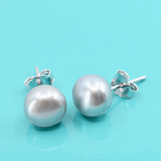 Freshwater Pearl Stud Earrings, Large, 10mm, Sterling Silver