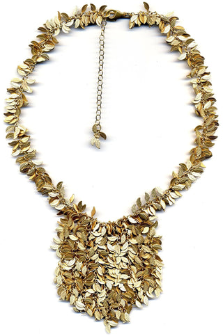 Gold or Silver Leaf Chevron Necklace