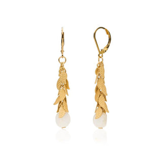 Gold Leaf Fringe Earrings w/ Antique Triangles