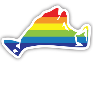 Sticker, Martha's Vineyard With Rainbow