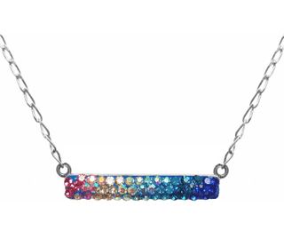 Mosaic Crystal Bar Necklace