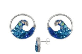 Mosaic Crystal Stud Earrings, Assorted