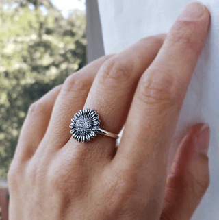 Sunflower Ring, Sterling Silver