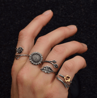 Sunflower Ring, Sterling Silver