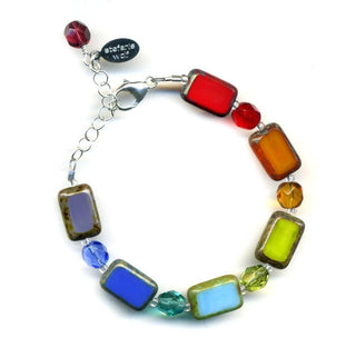 Multicolor Rainbow Beaded Bracelet for Kids, Child Size Trilogy Bracelet