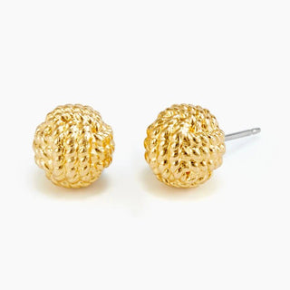 Nautical Knot Gold Stud Earrings