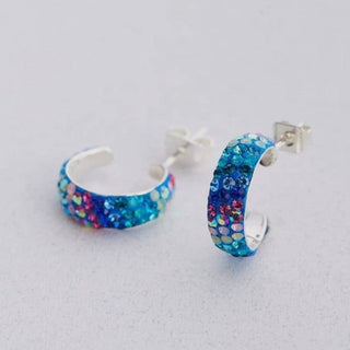 Mosaic Crystal Hoop Earrings