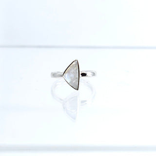 Genuine Gemstone Rainbow Moonstone Ring set in Sterling Silver