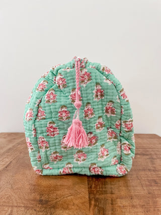 Mint Pastel Block Print Pouch