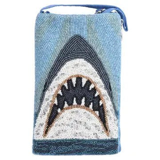 Shark Bite Beaded Crossbody & Clutch