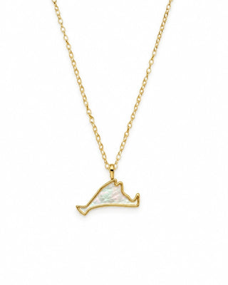 Martha's Vineyard Mother of Pearl Bezel Set Pendant Necklace