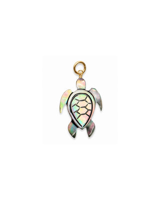 Dark Mother of Pearl Sea Turtle Charm