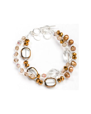 Crystal Gold Medley 2-Strand Bracelet