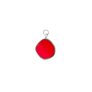 Red Circle Glass Charm