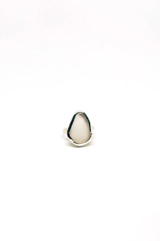 White Sea Glass Stacking Ring