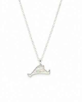 Martha's Vineyard Mother of Pearl Bezel Set Pendant Necklace