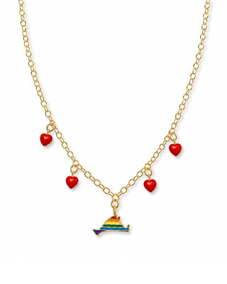 Rainbow Heart Martha's Vineyard Charm Necklace