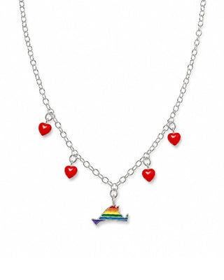 Rainbow Heart Martha's Vineyard Charm Necklace