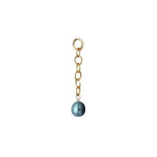 Blue Freshwater Pearl + Chain Drop Charm
