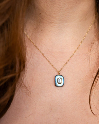 Labradorite Pendant with Blue Topaz, One-of-a-Kind