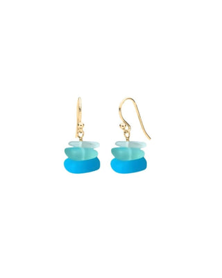 Turquoise Seaglass Inspired Stack Earrings