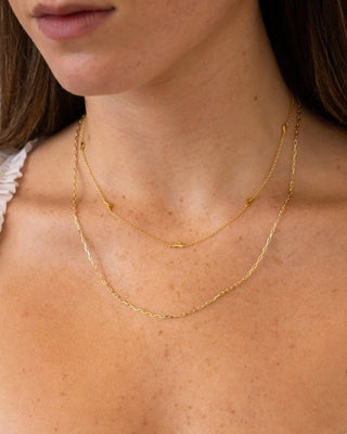 Paperclip Chain Mini Charm Holder Necklace