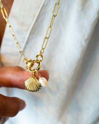 Paperclip Chain Charm Holder Necklace