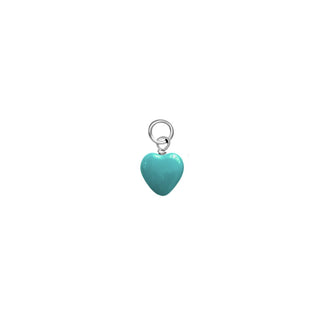 Tiny Turquoise Glass Heart Charm