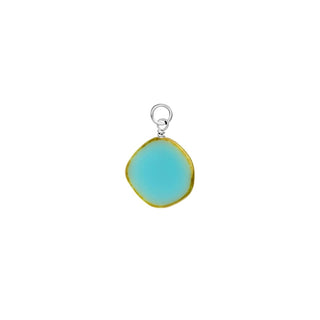 Light Sky Blue Circle Glass Charm