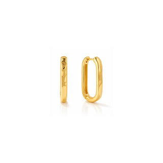 Elongated Oval Huggie Hoop Earrings