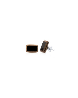 Copper Black Simple Glass Beaded Stud Earrings