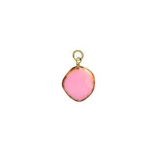 Pink Small Circle Glass Charm