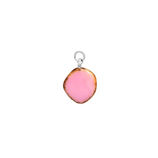 Pink Small Circle Glass Charm