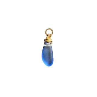 Cobalt Seaglass Petal Charm
