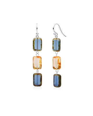Montana Mix Glass Rectangle Beaded Drop Earrings