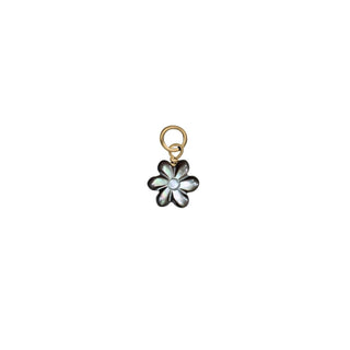 Daisy Flower Black Mother of Pearl Charm