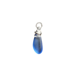Cobalt Seaglass Petal Charm