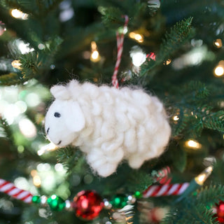 Sheep Felt Wool Holiday Ornament