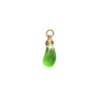Green Seaglass Petal Charm
