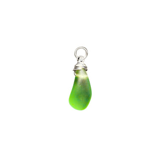 Green Seaglass Petal Charm
