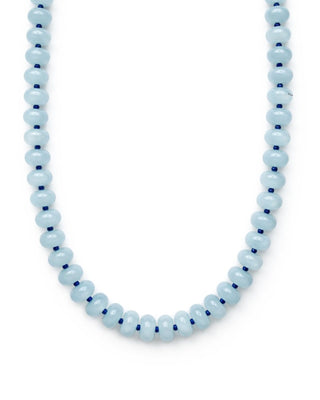 Soft Hydrangea Blue Smoothie Beaded Necklace (2-tone)