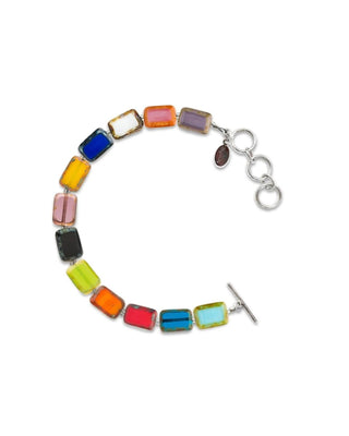 Rainbow Beaded Bracelet, Glass Beaded Bracelet