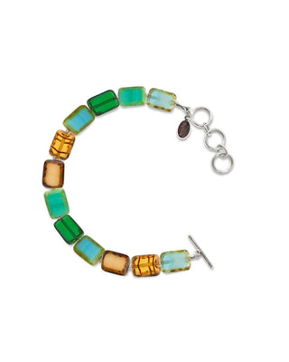 Emerald Forest Mix Beaded Bracelet, Glass Beaded Bracelet
