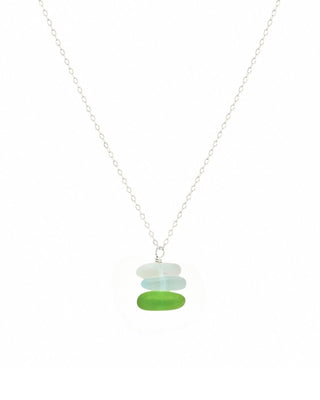 Green Seaglass Stack Pendant Necklace